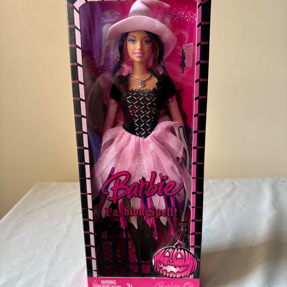 Mattel Barbie Fashion Spell Halloween Witch Doll Pink Black  NIB